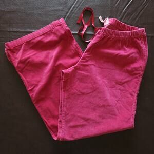 Vtg Victoria's Secret Velour Pants S Pink Velvet Wide Leg Lounge Cozy Y2K